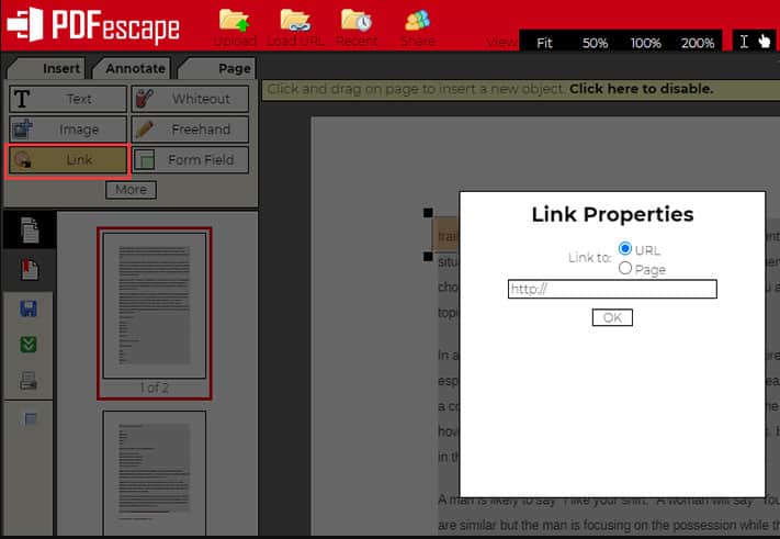 Hyperlink to a PDF