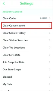 Clear Snapchat Recents
