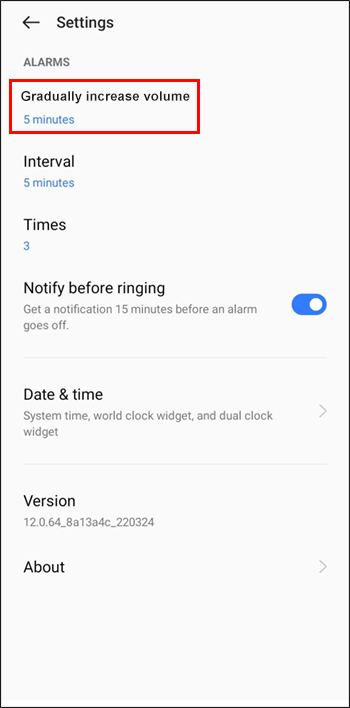 Change Android Alarm Volume